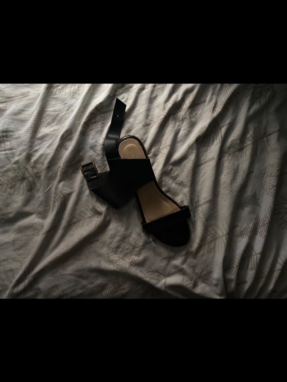 Women's Black Open-Toe Ankle Strap Sandal